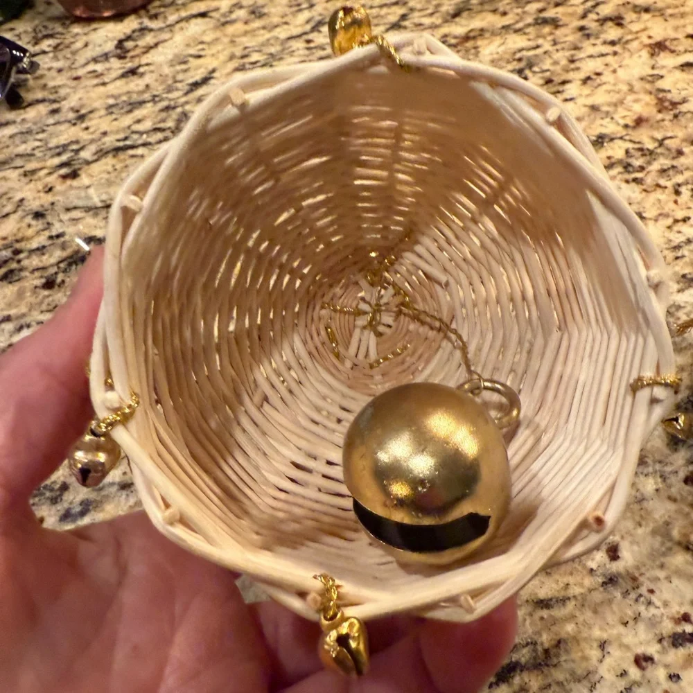 West Elm Rattan Bell Ornament
